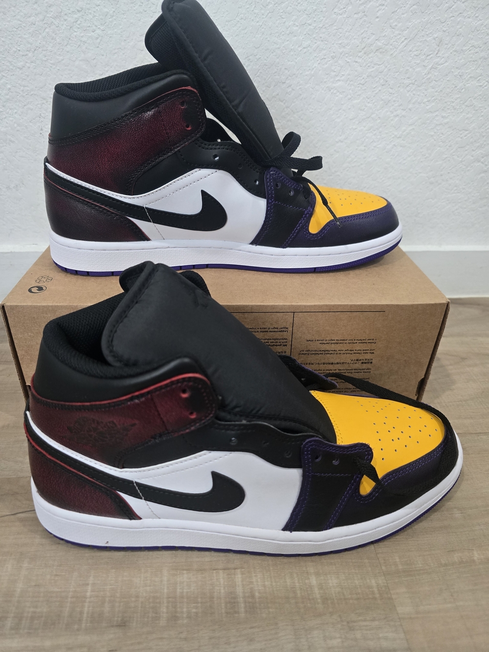 Nike Air Jordan 1 Mid - Yellow, Black & Purple